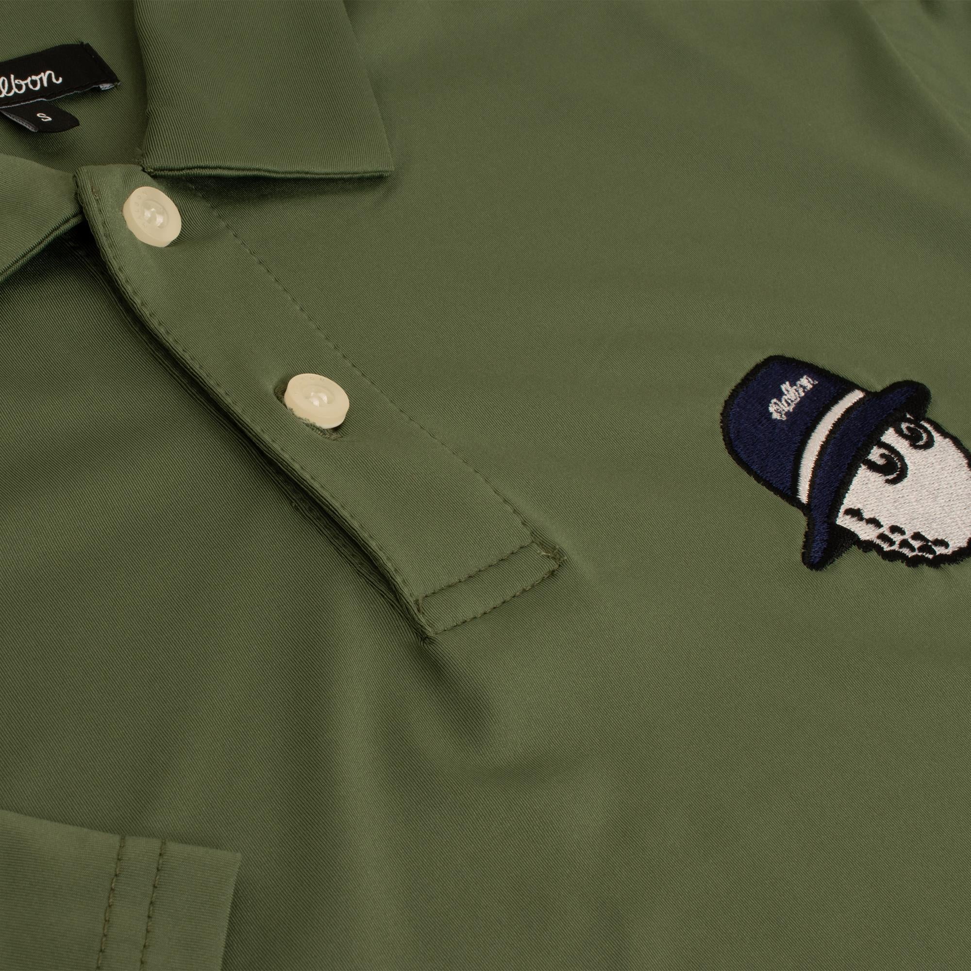 Malbon Golf Cooper Bucket Performance Pique Polo Shirt Sage